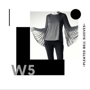 W5 pleated bell sleeve blouse